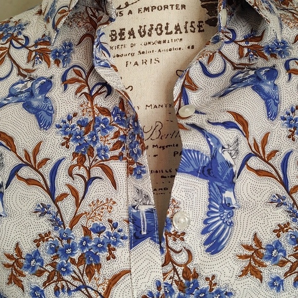 Land's End No Iron Supima Cotton Button Down Bluebird Blouse SZ: 8T - Picture 7 of 12